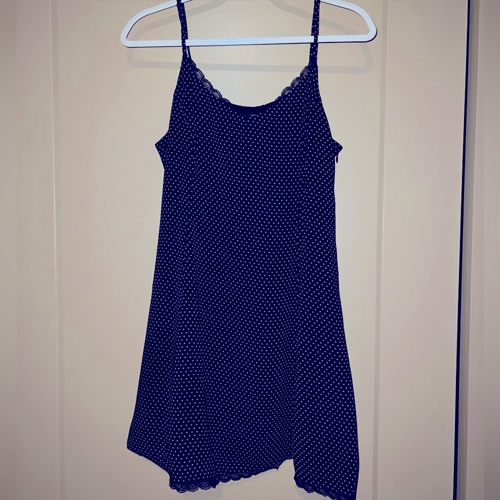 Lucca Couture Urban Outfitters Navy Polka Dot Mini Dress